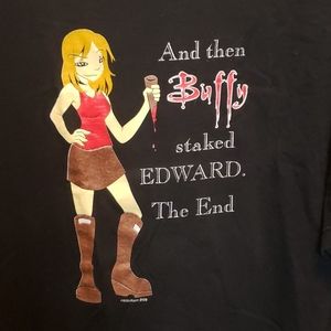 Buffy staked Edward tshirt.